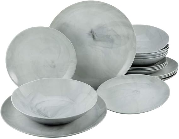 Arcopal Diwali Marble Luminarc Dinner Plate Set 18 pieces