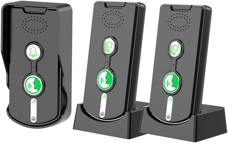 3PCS Wireless Voice Intercom Doorbell 500m, Waterproof Intercom Doorbell Wireless Intercomunicador, Intercom Systems for Home, Office, Hospital