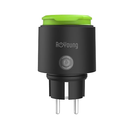 ROYOUNG WiFi Outdoor Socket IP44 Smart Timer Switch Outdoor 2.4GHz 16A with Current Measurement Compatible with Alexa/Google Home Power Consumption Measurement Voice Control App Remote Control