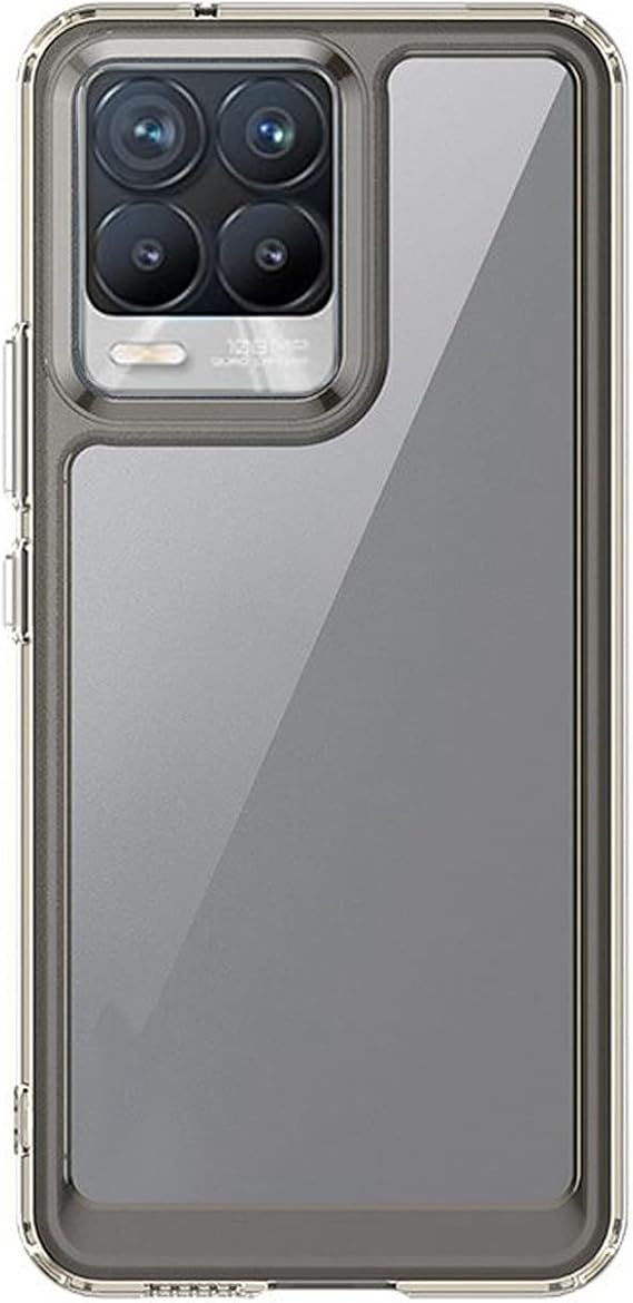 Microcase Realme 8 5G Shield Serisi Darbeye Dayanıklı Yarı Esnek Plastik TPU Kılıf - Füme