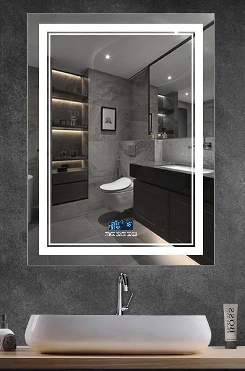 Dokunmatik Akıllı Ayna Bluetoothlu Buhar Tutmayan Hd 3 Renk Ledli Banyo Aynası Dekoratif Ayna 60x80