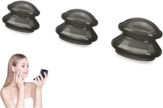 Cupping Therapy Set, 3 Cups Anti Cellulite Massage Cup,Acupoint Cupping Therapy Sets Portable,Silicone Cupping Cup,for Muscle and Joint Pain Relief Physical Therapy (Black)