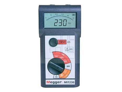 MEGGER MIT230-EN Insulation Tester, 1000 Megaohms Resistance, 250V, 500V, 1000V Test Voltage