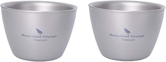 Boundless Voyage Titanium Double-wall Cup Tea Cup Outdoor Camping Tableware Drinking Mug Picnic Daily Drinkware Home Use Ti3089D