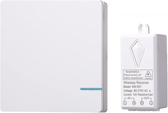 Mengshen Wireless Light Switch Kit - Up to 100ft Range, Remote Control Switch Ideal for Indoor Lamps