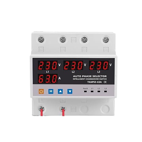 Power Automatic Transfer Uninterrupted Power 63A 100A Phase Selector Changeover Over Voltage Current Protection(100A)