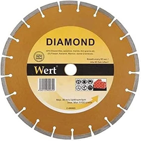 Wert W 2711/125 Granit Mermer Elmas Tesetere, Turuncu/Gri (125Mm)