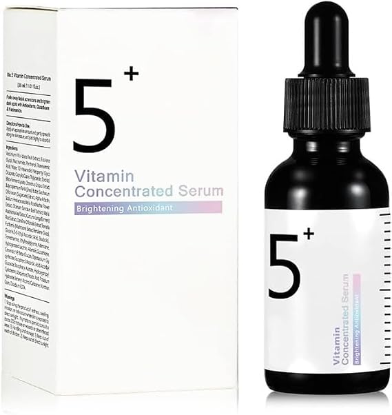 No.5+ Vitamin Concentrated Brightening Serum 30ml —— Specifically formulated to improve acne scars, sun spots and uneven skin tone, providing brightening and antioxidant care