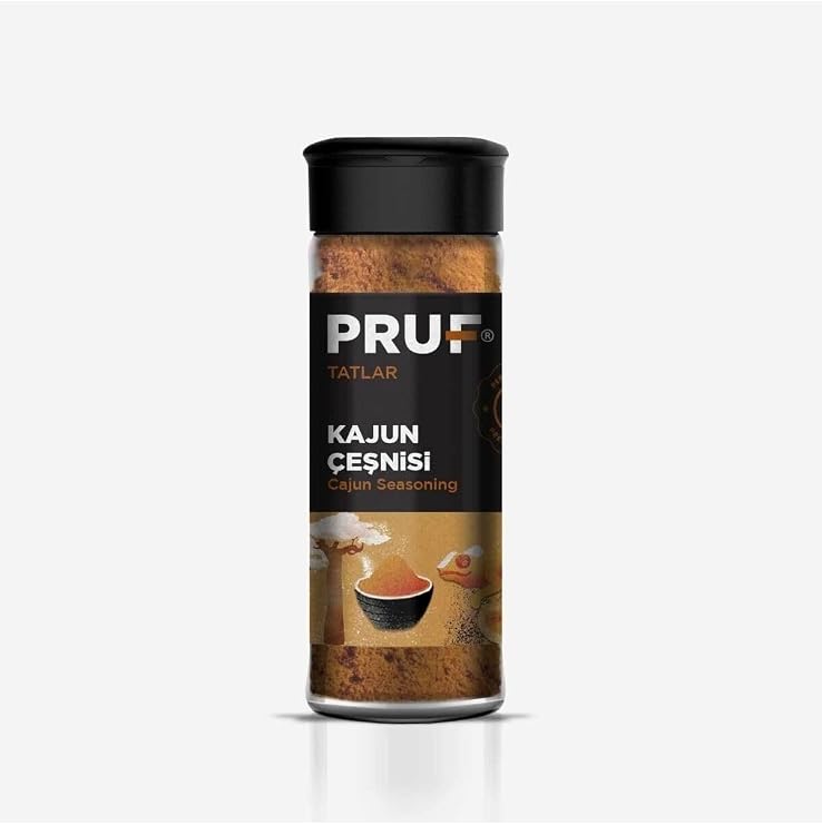 Pruf Kajun Baharatı / Kajun Çeşnisi / Cajun Seasoning 45 Gr. Sağlıklı Cam Şişe