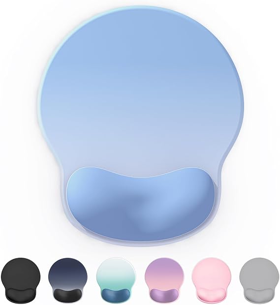 Laborio Mouse Pad, Wrist Rest, Integrated Mouse Pad, Wrist Support, Ergonomic Gradient Blue