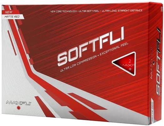 Maxfli Softfli マットゴルフボール レッド - 長距離 - 超低圧縮で非常にソフトな感触。