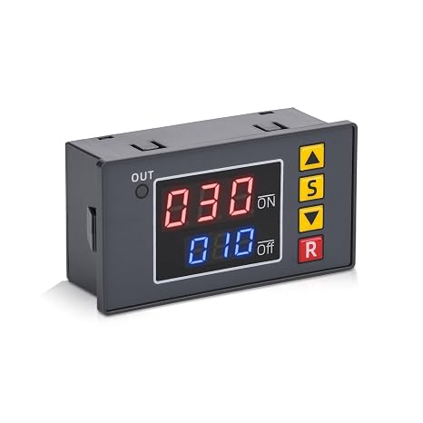 Digital Timer Relay Module DC 12V 20A Timer Relay Cyclic Time Delay Relay with LCD Dual Display
