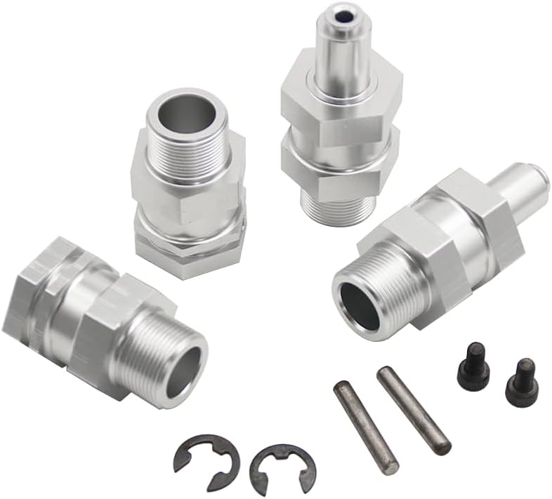 24mm Hexagonal Wheel Hub Adaptor Metal Extension Shaft for 1/5 Baja Buggy HPI Rovan Rofun Baja 5B 5T 5SC RC Car Part (Silver)