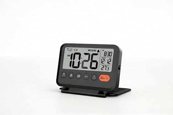 Kenly LCD Katlanır Dijital Masa Saati, Çalar Saatli, Takvim ve Sıcaklık Göstergeli, Taşınabilir Kompakt Alarm Clock, Ofis ve Seyahat İçin