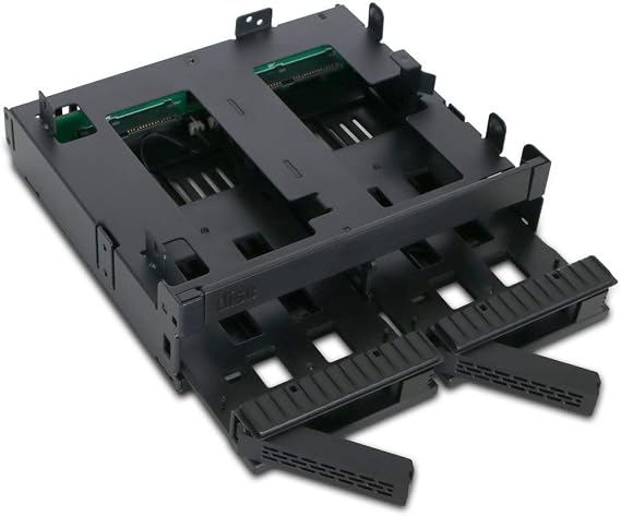 ICY DOCK ExpressCage MB732SPO-B 2.5 Inch SATA/SAS HDD/SSD Mobile Rack with Screwless Trays Plus (Ultra) Slim ODD Slot for Optical Drives Pack of 2