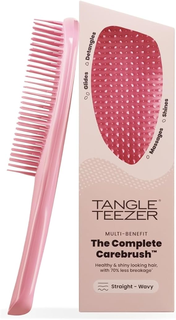 Tangle Teezer Complete Carebrush Fine Saç Bakım Fırçası Düz ve Dalgalı Saçlar İçin Düğümleri Nazikçe Açar, Saç Derisine Masaj Yapar Pembe
