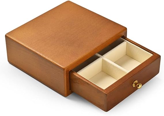 Earrings Bangle Necklace Storage Case Solid Wood Small Drawers Jewelry Organizer Box Display