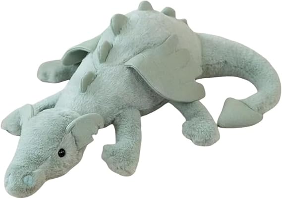 Snow Dragon White Dragon Plush Cute Cartoon Little Flying Dragon Plush Dinosaur Pterodactyl Lying Position White Multicolor Machine Doll Pillow