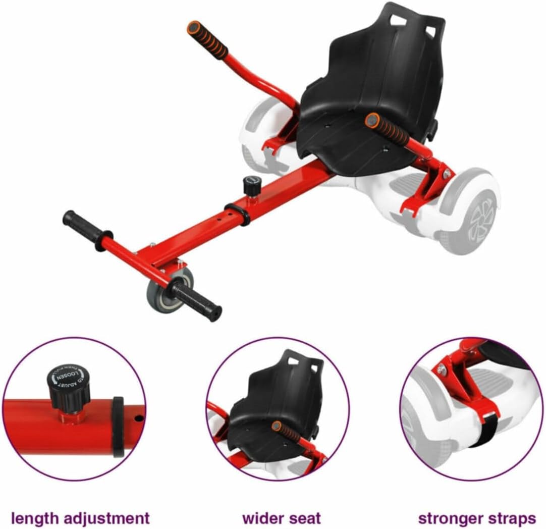 Hoverkart Go Kart Ayarlanabilir Hoverboard Koltuk Aksesuar Kırmızı, HVCKRMGOO