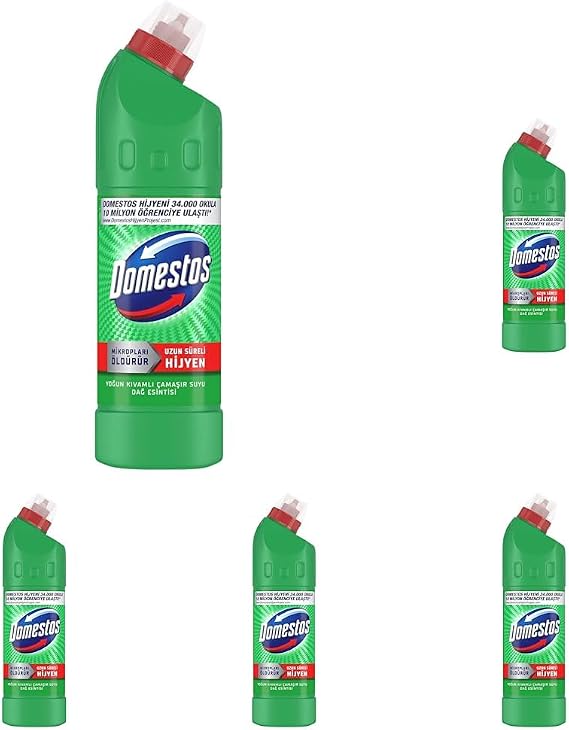 Domestos Yoğun Kıvamlı Çamaşır Suyu Maksimum Hijyen Dağ Esintisi 750 ml 5 paketi, 750 ML x 5, Dağ Esintisi Çamaşır Suyu