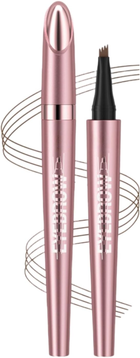 Eyebrow Pencil,Eyebrow Pen,Waterproof 3D Brow Pencil with 4 Fork Tips for Hair Drawing, Long Lasting Eyebrow Tint Makeup,Eye/brow Tint Long Lasting Natural Makeup,Smudge Proof(Dark Brown)