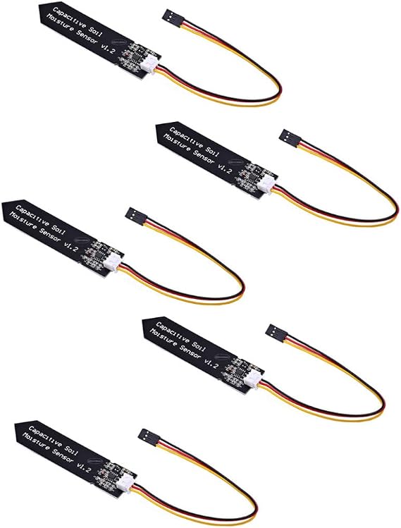 Soil Moisture Sensor Humidity Sensor Capacitive Sensor Moisture Detection for Garden Watering DIY 5PCS Black soil moisture sensor