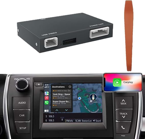 AUTOTOX Wireless CarPlay Android Auto Adapter for Toyota (2014-2019) with Touch2 & Entune 2.0 System Retrofit Kit for Corolla/RAV4/Camry/Prius/Highlander Retains Factory Screen & Controls