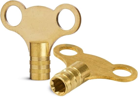 Radiator Bleed Key- Radiator Valve Clock Key for Bleeding and Air Vent- Made of Solid Brass- Pack of 2