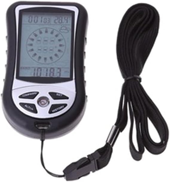 Handheld Altimeter, Pocket Barometer, Digital for COMPASS, Weather Forecast, Thermometer, 8-Azimuth Navigation for Hiking Camping