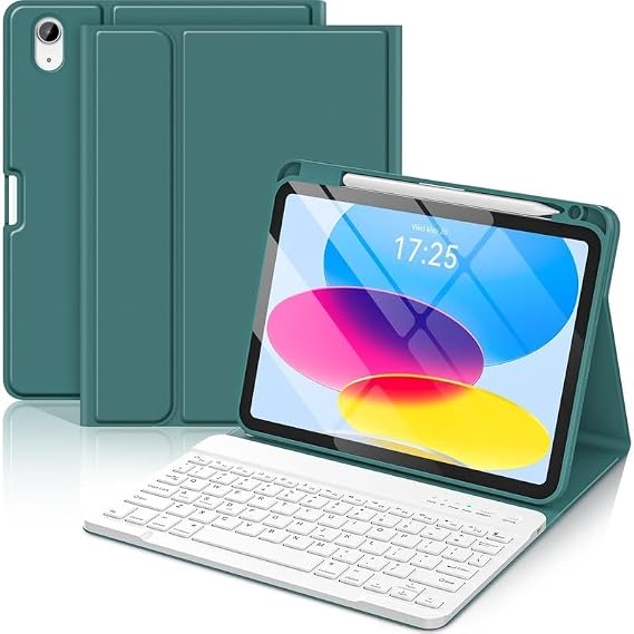 Galaxy Tab S9 FE/S10 FE/S10 Lite Uyumlu Kablosuz Bluetooth Bağlantılı Kalem Bölmeli Klavyeli Kılıf