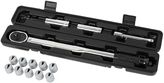 Milenco Caravan Wheel Torque Wrench Safety Set + 20 Wheel Nut Indicators