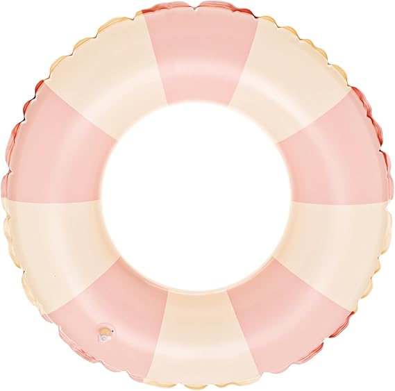 Aitsite Stripe Inflatable Swimming Rings for Adults, Floating Swimming Ring, Transparent Pool Floats with Sequin, Rubber Ring for Adults 100Cm, For Summer Pool Party And Water Sports