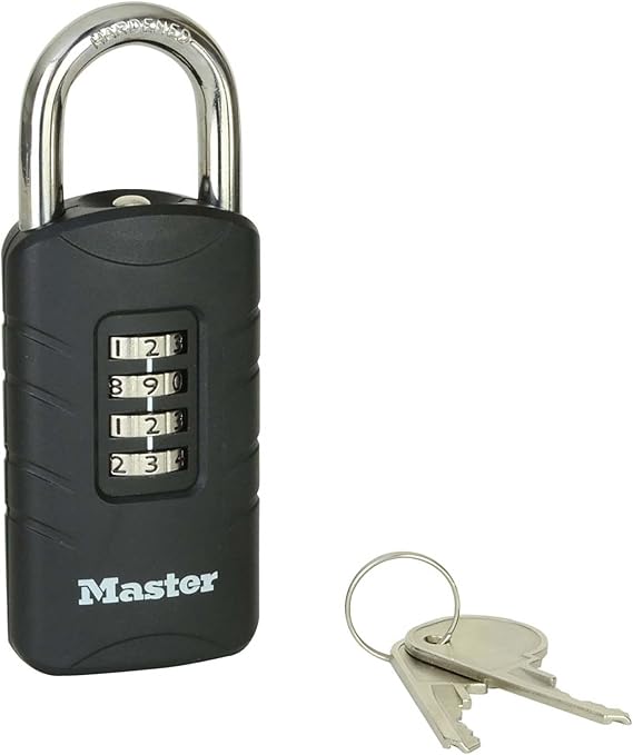 Master Lock 656EURDBLK Outdoor Combination Padlock with Override Key, 120 x 48 x 20 mm