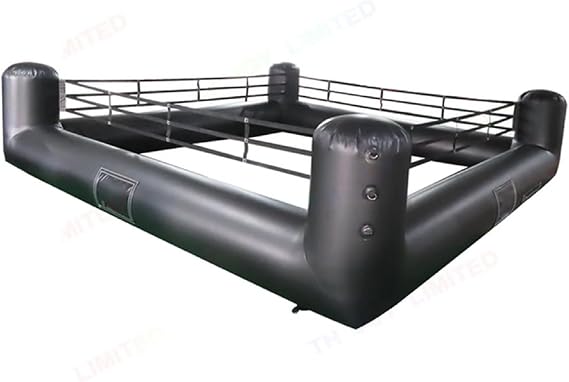 Inflatable Game Interactive Inflatable Boxing Ring Sport Court Inflatable Wrestling Ring Games Joust Games Field for Outdoor events (Black, 6x6m)