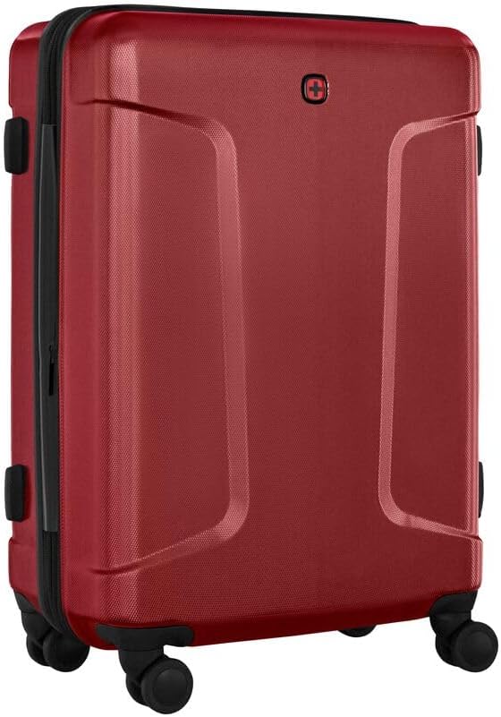Wenger Legacy Hard-Shell Suitcase M, 66/79 l Expandable, TSA Lock, Red