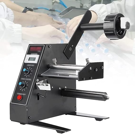Automatic Label Dispenser, Electric Label Stripping Machine with 1-8m/min Speed, 0-999999 Auto Counting, Portable Label Applicator Sticker Separator
