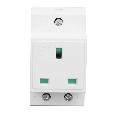 Din Rail Plug Socket, Built in Protective Connection Earthed Outlet Modular Socket for Distribution Panel
