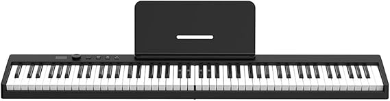 88 Keys Full Size Weighted Keyboard Piano Foldable Digital Piano Portable Keyboard For Beginners With Bluetooth, USB/MIDI, Sustain Pedal, Piano Bag, Music Sheet Stand(Black)