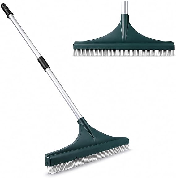 Artificial Grass Rake Brush for Synthetic, Astro Turf & Fake Grass, 78–130cm Adjustable Handle, 45cm Wide Head, Polyamide Bristles, Lifts Leaves, Pet Hair & Debris
