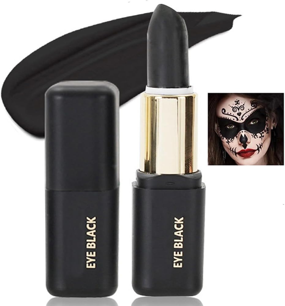 Black Matte Lipstick for Halloween Gothic Cosplay Makeup, Non-Stick Cup Velvet Waterproof and Long Lasting Lip Gloss Matte Lipstick Black 06