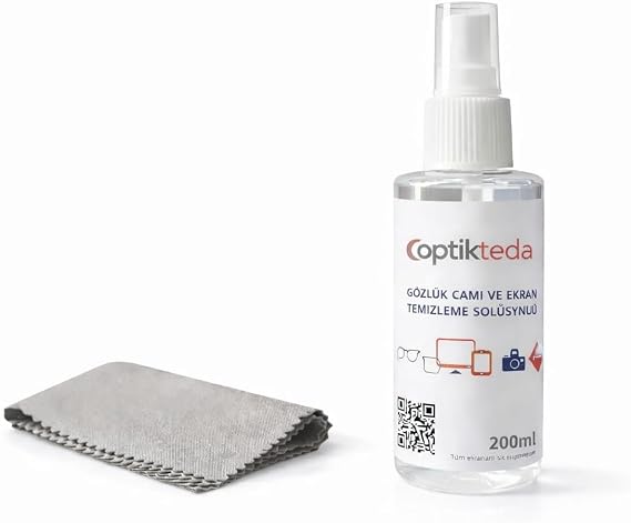 200ML Sprey Gözlük Camı Temizleme Seti ve Mikrofiber Bez, Lcd, Led, Ekran, Laptop, Tablet, Bilgisayar, Televizyon, Cep Telefonu, Gözlük, Kamera, Koruyucu Ve Parlatıcı Temizleme