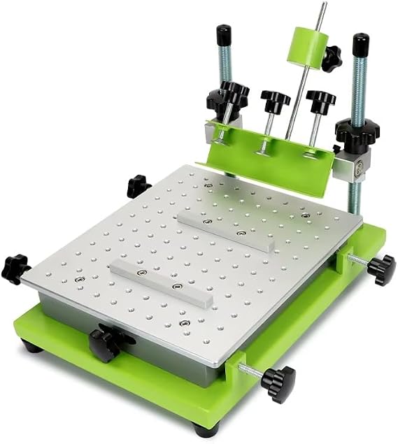 Manual Solder Paste Printer, Screen PCB Stencil Printer, High Precision Screen Printing Machine with 4 Knobs and Height Adjustable, for PCB Assembly(DLO2832)