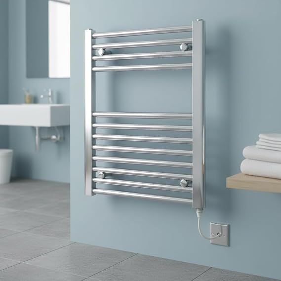 Chrome Electric Towel Rail 600mm W x 600mm H