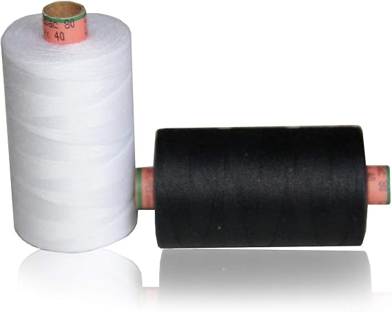 Amann Sewing Thread 1000 m Thickness 80 White and Black