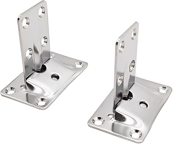 RV Table Bracket, Removable Stainless Steel 304 Fixed Desktop Support, Heavy Duty 150kg Wall Mount Table Leg with 2 Brackets & 2 Slots for RV Yacht Boat Ship Home Space Saving Installation