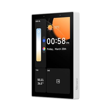 SONOFF NSPanel Pro 120 Smart Home Control Panel with Built-in Zigbee Gateway and Home Security, Power Monitoring, Camera Display Functions (White)
