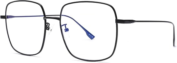 JM Blue Light Blocking Gaming Glasses Square UV400 Protection Metal Optical Computer Eyeglasses Anti Glare Eye Strain Men Women
