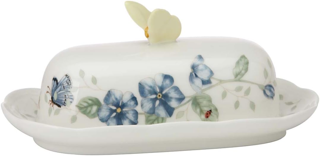 Lenox Butterfly Meadow Oblong Covered Butter Dish