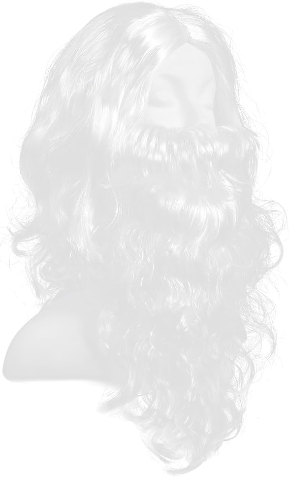 Santa Claus Beard Long Wig for Christmas Decor for Santa Costume and Party Dress up Props