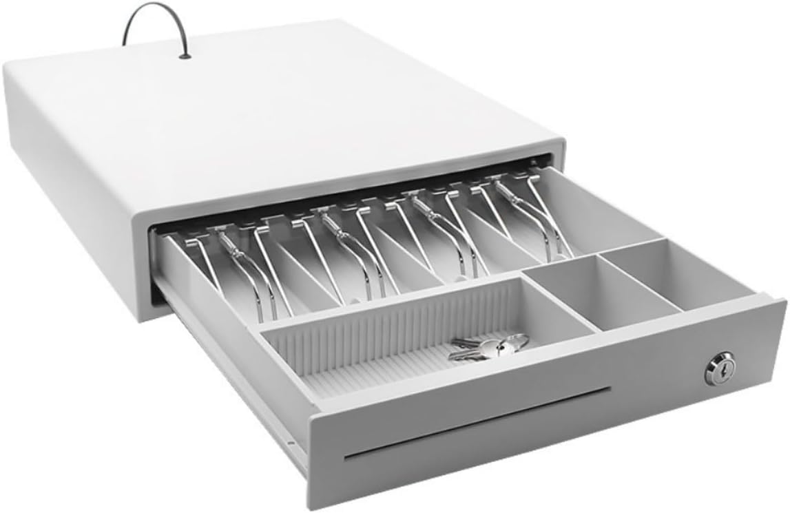 Cash Drawer Small Automatic  Manual Air Cash Register Drawer Cash Box Register White